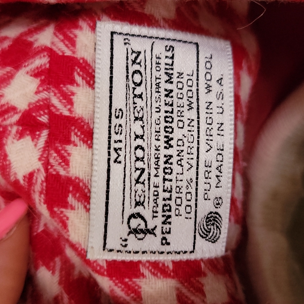 Women's Red Houndstooth Blazer Jacket - Picture 5 of 7